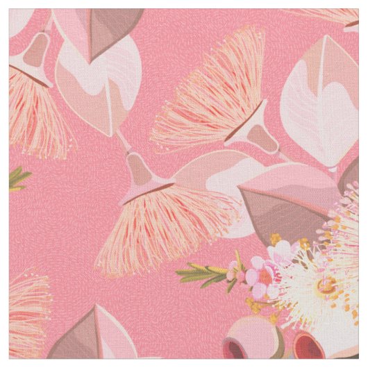 オーストラリアのユーカリ開花 ファブリック (クローズアップ)