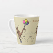 オーストラリアのユーモアのカンガルー漫画イラストレーション カフェラテマグ (左アングル)