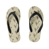 オーストラリアのユーモアのカンガルー漫画イラストレーション キッズビーチサンダル (フットベッド)