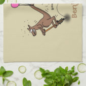 オーストラリアのユーモアのカンガルー漫画イラストレーション キッチンタオル (折り畳み)