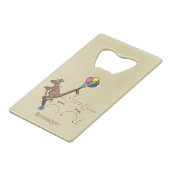 オーストラリアのユーモアのカンガルー漫画イラストレーション クレジットカード栓抜き (裏面アングル)