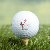 オーストラリアのユーモアのカンガルー漫画イラストレーション ゴルフボール (インサイチュ 木)