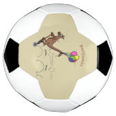 オーストラリアのユーモアのカンガルー漫画イラストレーション サッカーボール (回転)