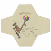 オーストラリアのユーモアのカンガルー漫画イラストレーション サッカーボール (フラット)