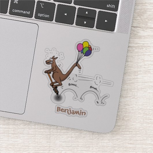 オーストラリアのユーモアのカンガルー漫画イラストレーション シール (詳細)