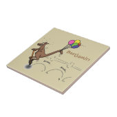 オーストラリアのユーモアのカンガルー漫画イラストレーション タイル (側面)