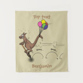 オーストラリアのユーモアのカンガルー漫画イラストレーション タペストリー (正面)