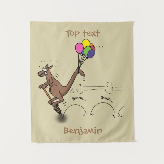 オーストラリアのユーモアのカンガルー漫画イラストレーション タペストリー (正面)