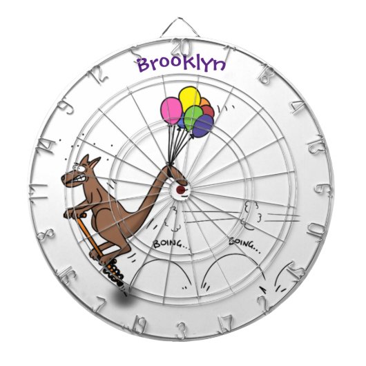 オーストラリアのユーモアのカンガルー漫画イラストレーション ダーツボード (正面)