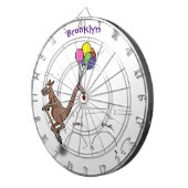 オーストラリアのユーモアのカンガルー漫画イラストレーション ダーツボード (正面右)