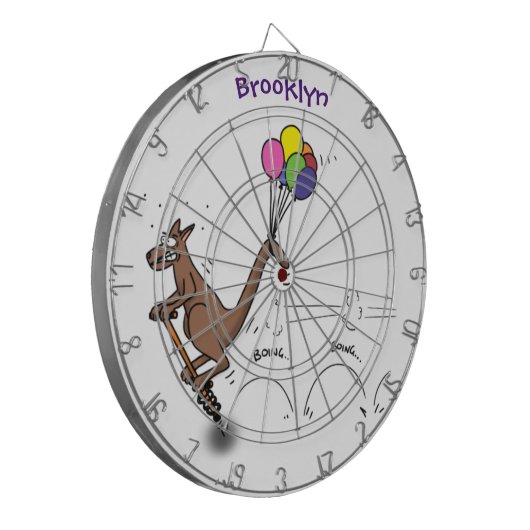 オーストラリアのユーモアのカンガルー漫画イラストレーション ダーツボード (正面左)