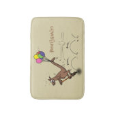 オーストラリアのユーモアのカンガルー漫画イラストレーション バスマット (正面縦)