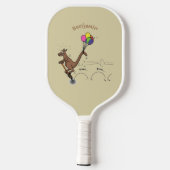 オーストラリアのユーモアのカンガルー漫画イラストレーション ピックルボールラケット (裏面)