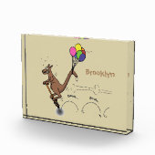 オーストラリアのユーモアのカンガルー漫画イラストレーション フォトブロック (右)