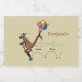 オーストラリアのユーモアのカンガルー漫画イラストレーション フードラベル (シングルラベル)