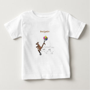 オーストラリアのユーモアのカンガルー漫画イラストレーション ベビーTシャツ
