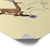 オーストラリアのユーモアのカンガルー漫画イラストレーション ポスター (角)