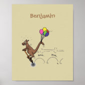 オーストラリアのユーモアのカンガルー漫画イラストレーション ポスター (正面)