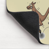 オーストラリアのユーモアのカンガルー漫画イラストレーション マウスパッド (コーナー)