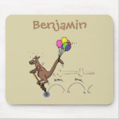 オーストラリアのユーモアのカンガルー漫画イラストレーション マウスパッド (正面)