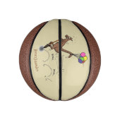 オーストラリアのユーモアのカンガルー漫画イラストレーション ミニバスケットボール (縦)