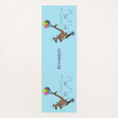 オーストラリアのユーモアのカンガルー漫画イラストレーション ヨガマット (正面)