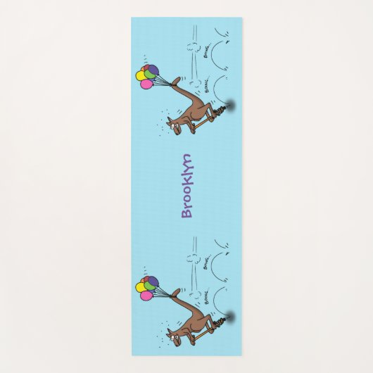 オーストラリアのユーモアのカンガルー漫画イラストレーション ヨガマット (正面)