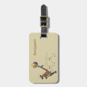 オーストラリアのユーモアのカンガルー漫画イラストレーション ラゲッジタグ (正面縦)