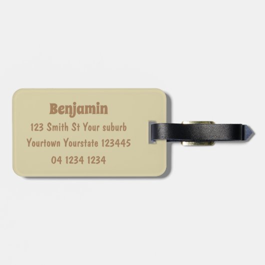 オーストラリアのユーモアのカンガルー漫画イラストレーション ラゲッジタグ (裏面横)