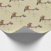 オーストラリアのユーモアのカンガルー漫画イラストレーション ラッピングペーパー (角)