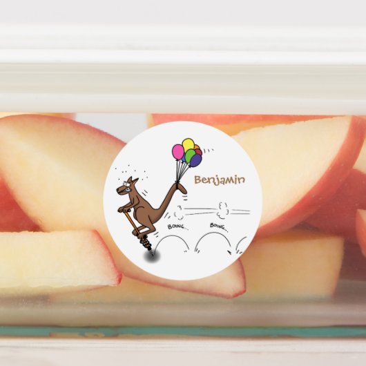 オーストラリアのユーモアのカンガルー漫画イラストレーション ラベル (貼付)