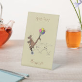 オーストラリアのユーモアのカンガルー漫画イラストレーション 台座サイン (インサイチュ)