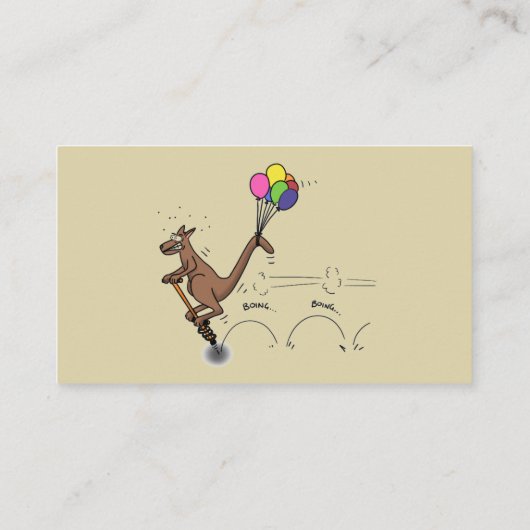 オーストラリアのユーモアのカンガルー漫画イラストレーション 名刺 (裏面)