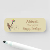 オーストラリアのユーモアのカンガルー漫画イラストレーション 名札 (インサイチュ)