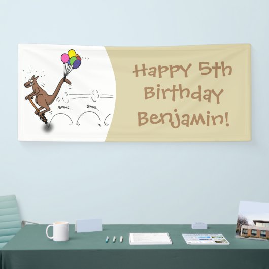 オーストラリアのユーモアのカンガルー漫画イラストレーション 横断幕 (トレードショー)