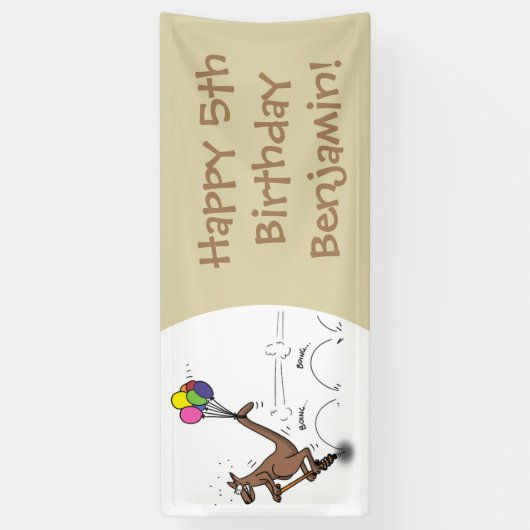 オーストラリアのユーモアのカンガルー漫画イラストレーション 横断幕 (縦)