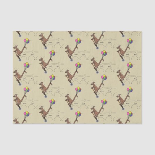 オーストラリアのユーモアのカンガルー漫画イラストレーション 薄葉紙 (正面)