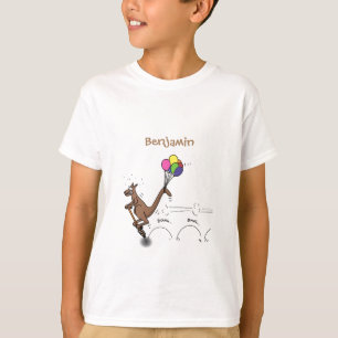 オーストラリアのユーモアのカンガルー漫画イラストレーション Tシャツ