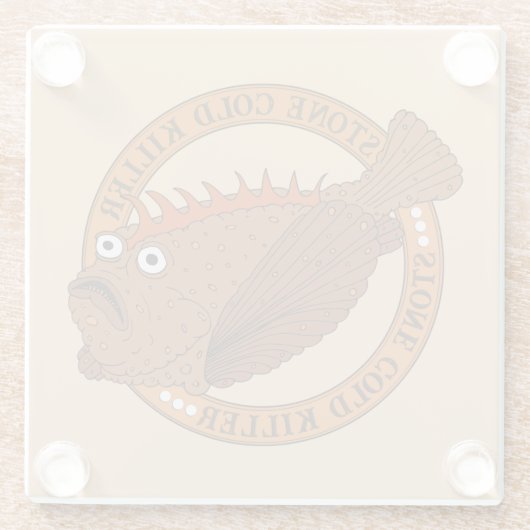 オーストラリアのリーフストーンフィッシュおもしろいアニメ ガラスコースター (裏面)