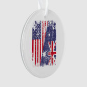 オーストラリアのルーツハーフアメリカ国旗オーストラリア オーナメント (正面)