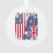 オーストラリアのルーツハーフアメリカ国旗オーストラリア オーナメント (裏面)