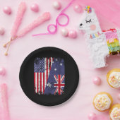 オーストラリアのルーツハーフアメリカ国旗オーストラリア ペーパープレート (パーティー)