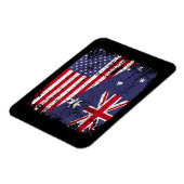 オーストラリアのルーツハーフアメリカ国旗オーストラリア マグネット (左側)