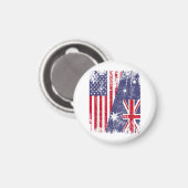 オーストラリアのルーツハーフアメリカ国旗オーストラリア マグネット (正面/裏面)