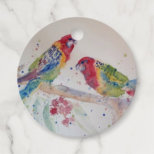 オーストラリアのロセラパロットウォーターのカラーアート フェイバータグ (正面)