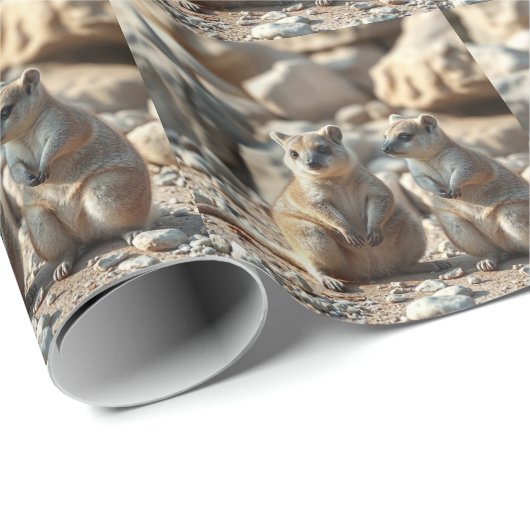 オーストラリアのロットネスト島にいる2匹のクオッカ ラッピングペーパー (ロールコーナー)