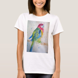 オーストラリアのローセルラパロットウォーターのカラーアートTシャツ Tシャツ