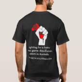 オーストラリアのワイシャツ-黒--を育って下さい Tシャツ (裏面)