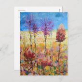 オーストラリアのワイルドフラワーアート シーズンポストカード (正面/裏面)