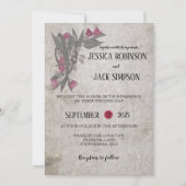 オーストラリアのワイルドフラワーガムツリーの結婚式の招待 招待状 (正面)